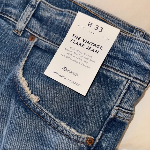 Madewell Vintage Flare Jeans Sz 33 16 Bouvier wash/ Comfort stretch NWT - Picture 6 of 14